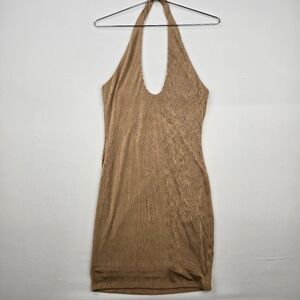 Forever 21 Elegant Tan Halter Dress